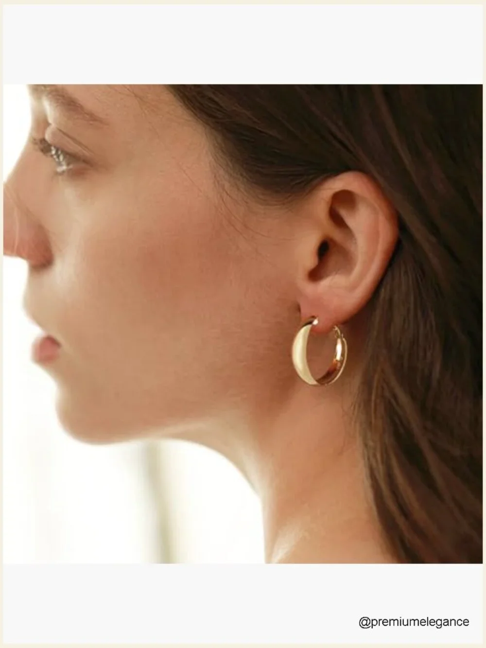 5-8mm Tapered Chunky Hoop Earrings Trendy Hypoallergenic 925 Sterling Silver